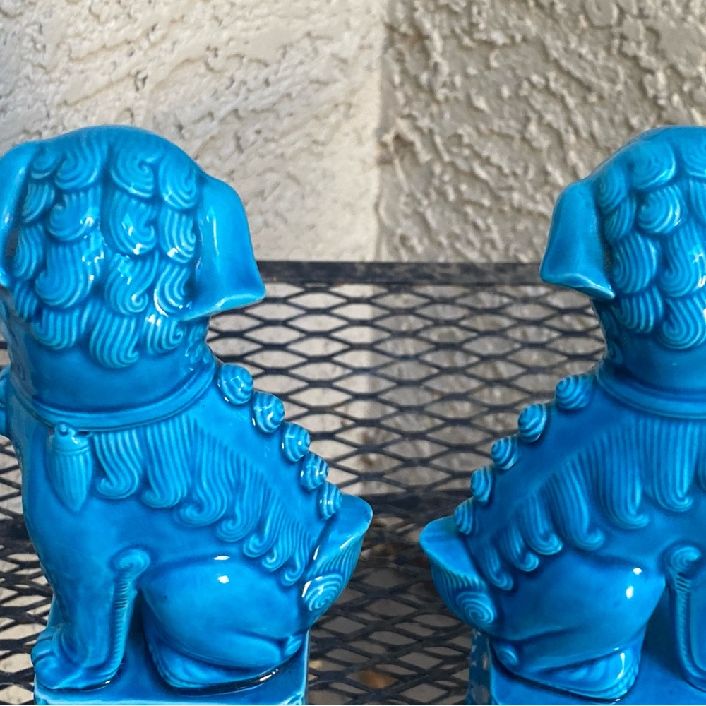 Blue Foo Dog Statues - Picture 10 of 17
